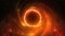 Glow orange red black hole rotation in deep space background animation 3D rendering. 4K Animation of Supermassive BlackHole.