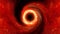 Glow orange red black hole rotation in deep space background animation 3D rendering. 4K Animation of Supermassive BlackHole.