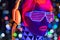 Glow uv neon disco female cyber doll robot electronic toy