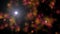 Glow warp vortex of red dot animation. Star blinking effect