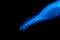 Glowing abstract curved blue lines