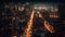 Glowing Beijing skyline, modern city life illuminated generated by AI