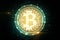 Glowing bitcoin background