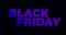 Glowing Black Friday Text on Dark Background. Neon Vector Element for Black Friday Sale Banners and Posters
