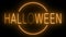 Glowing and blinking orange retro neon sign for HALLOWEEN