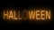 Glowing and blinking orange retro neon sign for HALLOWEEN