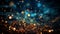 Glowing blue backdrop, illuminated star shape, vibrant colors, fantasy illustration generated by AI