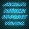 Glowing Blue Neon uppercase Script Font