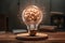 Glowing brain inside a light bulb. symbolizing the fusion of intellect and innovation. creative idea.