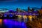 Glowing bridge and shining modern city of Australia