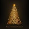 Glowing bronze Christmas tree ornament