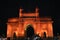 Glowing brown light on Gateway of india in Mumbai