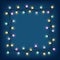 Glowing bulb garland frame, decorative light garland, place for text from shining lamps, lighting bounding box and