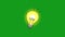 Glowing bulb with green screen background