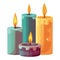 Glowing candle symbolizes celebration and spirituality
