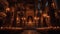 Glowing candlelight illuminates ancient gothic basilica, symbol of Christianity