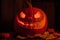 Glowing Carved Pumpkin or Jack-O-Lantern