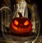 Glowing Carved Pumpkin or Jack-O-Lantern with Lights