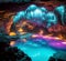 Glowing Caverns. An underground wonderland, a cavern adorned with luminescent crystals.