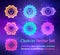 Glowing chakras on space background