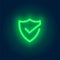 glowing checkmark shield logo design to safeguard your business