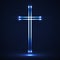 Glowing christian cross. Religious symbol