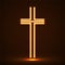 Glowing christian cross. Religious symbol, neon sign