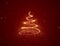 Glowing Christmas tree forming surrounded by stars