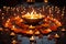 Glowing circle of candles, a lone flame in its heart aglow