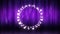 Glowing circle of fairy lights on purple background