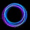 Glowing circle light effect. Nightclub lights halo ring