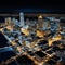 Glowing city light at night power energy electricity concept
