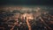 Glowing cityscape at dusk, a futuristic panorama generated by AI