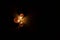 Glowing clay lamp in dark night - Happy Holidays