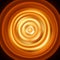 Glowing concentric circles. Vector pattern with fiery round