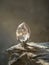 Glowing crystal quartz on rocky surface