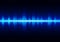 Glowing dark blue digital sound wave, technology abstract background