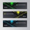 Glowing Dark Techno Banner Template, Modern Neon Design Background Vector