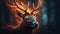 Glowing deer horns, deer horns, fantasy deer, fantasy background