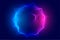Glowing digital particle sphere technology background design