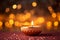 Glowing diwali diya candle lamp, Indian spiritual festival of light