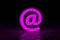 Glowing email sign of velvet violet color. Neon effect. Access to the Internet