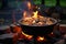 glowing embers beneath jambalaya pot on open fire