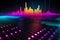 Glowing Equalizer Sound Wave Neon Light Abstract Background 3D Rendering