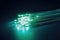 Glowing fiber high speed optical cable. Generative ai