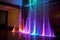 glowing fiber optic strands cascading like a waterfall