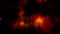 Glowing Fire Color Nebula in the Space Background