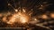 Glowing firework display igniting vibrant winter celebration generated by AI
