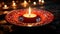 Glowing flame ignites tranquil spirituality, illuminating cultures in candlelight generated by AI