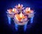 Glowing flower shaped candles